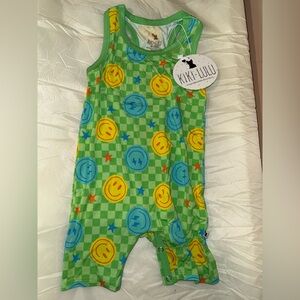 Green Smiley Face Kids One Piece